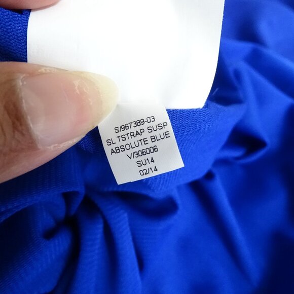 Old Navy Blue T-strap Maxi Dress Women Size M V-Neck Spaghetti Straps Party - Picture 6 of 10